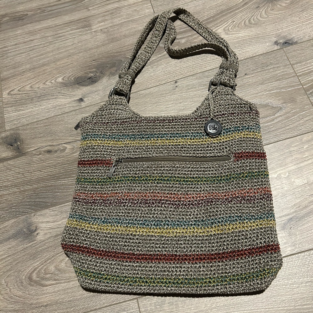 The Sak Colorful Striped Crochet Bohemian Tote bag